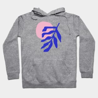 Blue leaf and pink sun Hoodie